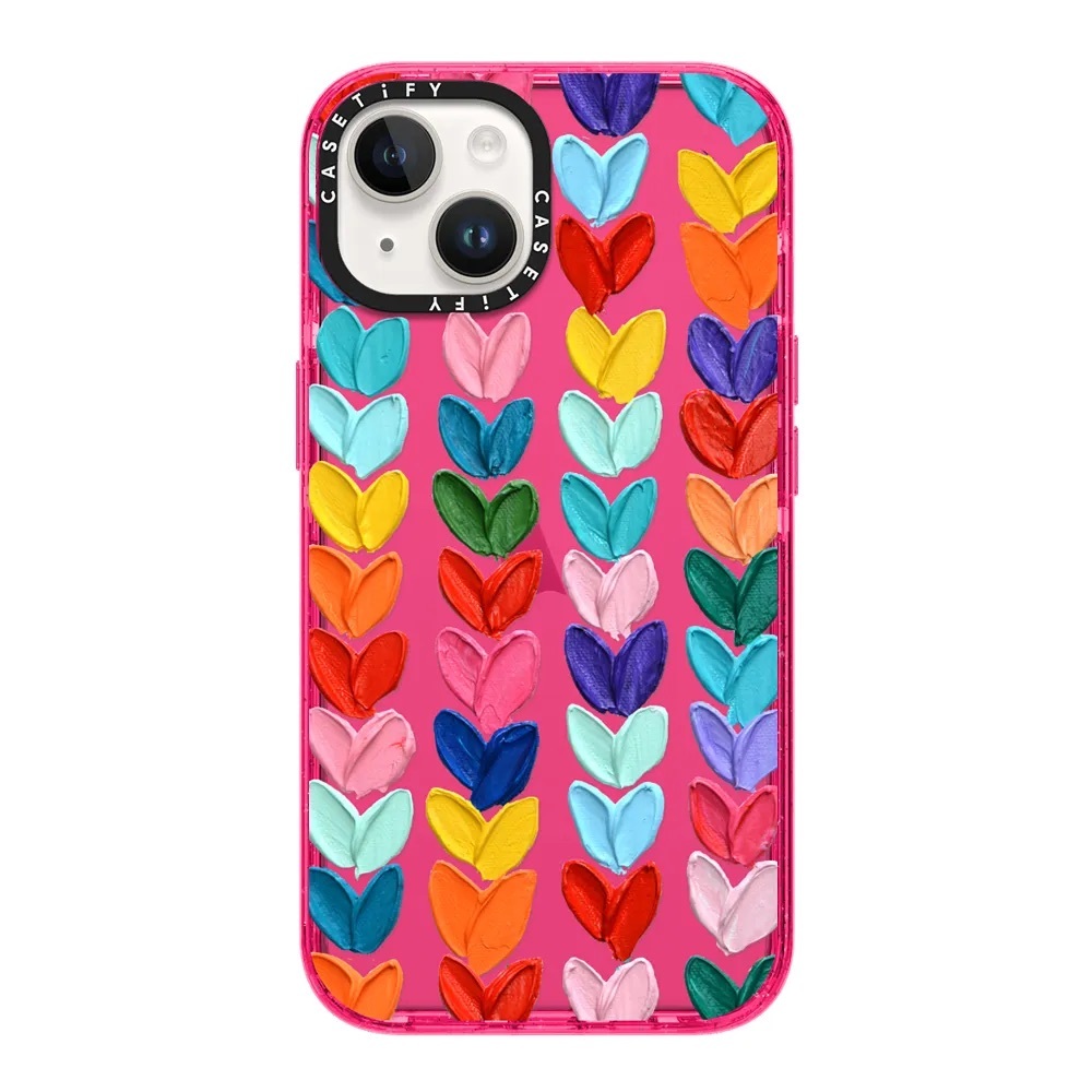 Clear Polka Daub Hearts for IPhone 15 Pro Max